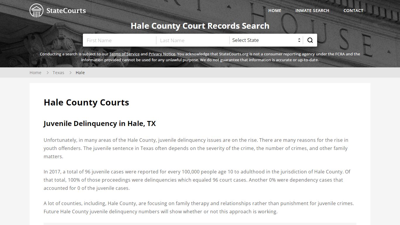 Hale County, TX Courts - Records & Cases - StateCourts